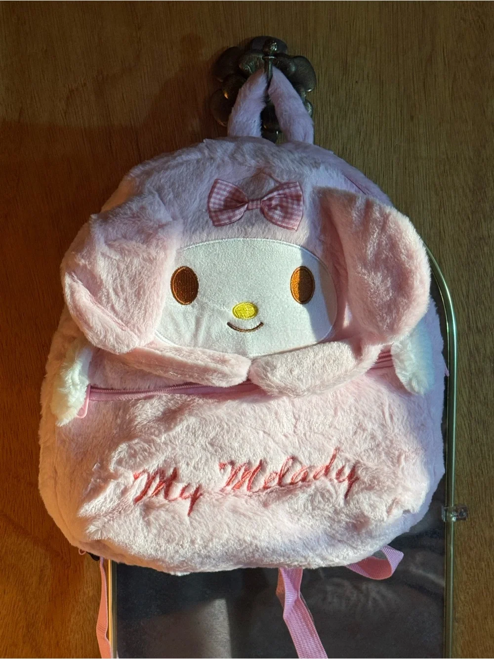 NWT Pink Fluffy Plush My Melody Mini Backpack